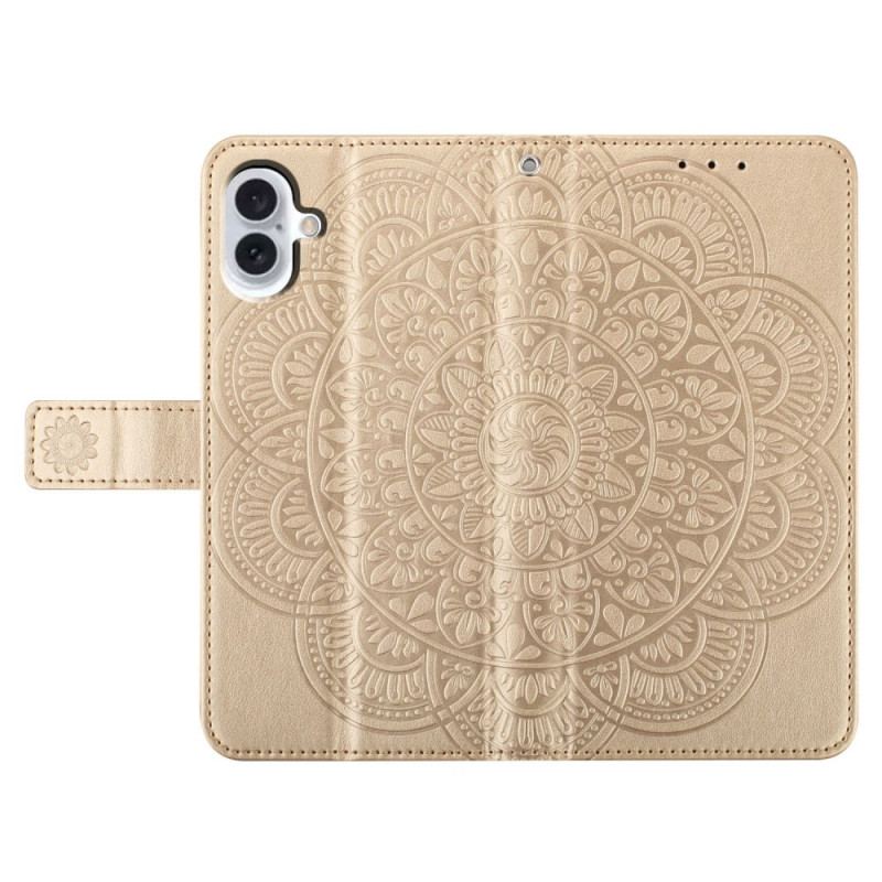 Flip Cover iPhone 16 Plus Mandala Remmønster