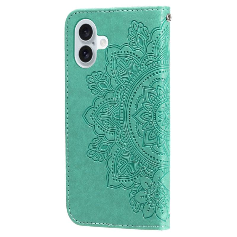 Flip Cover iPhone 16 Plus Mandala Tryk