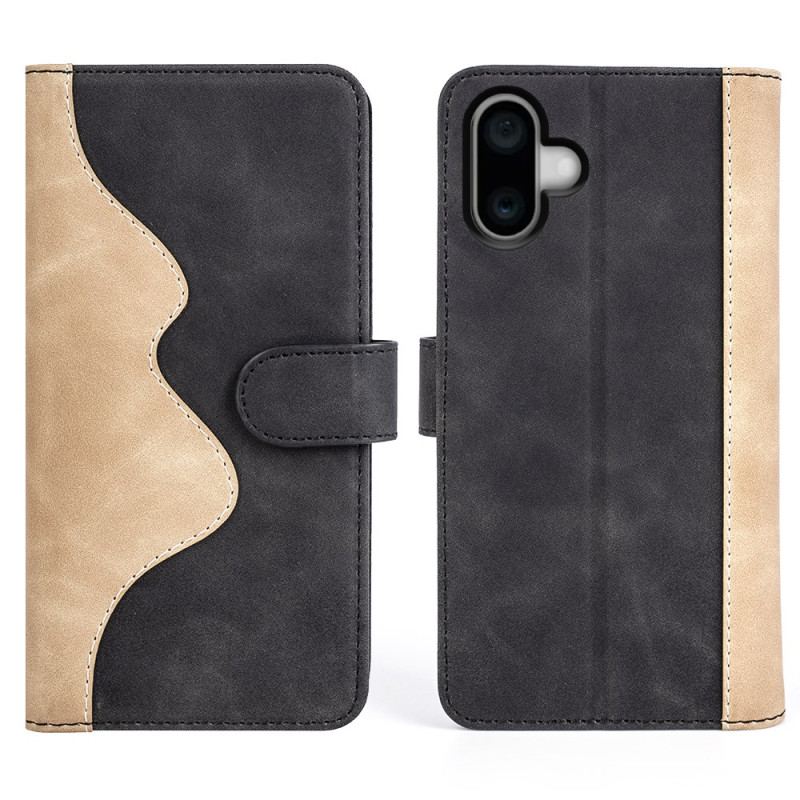 Flip Cover iPhone 16 Plus Tofarvet Design