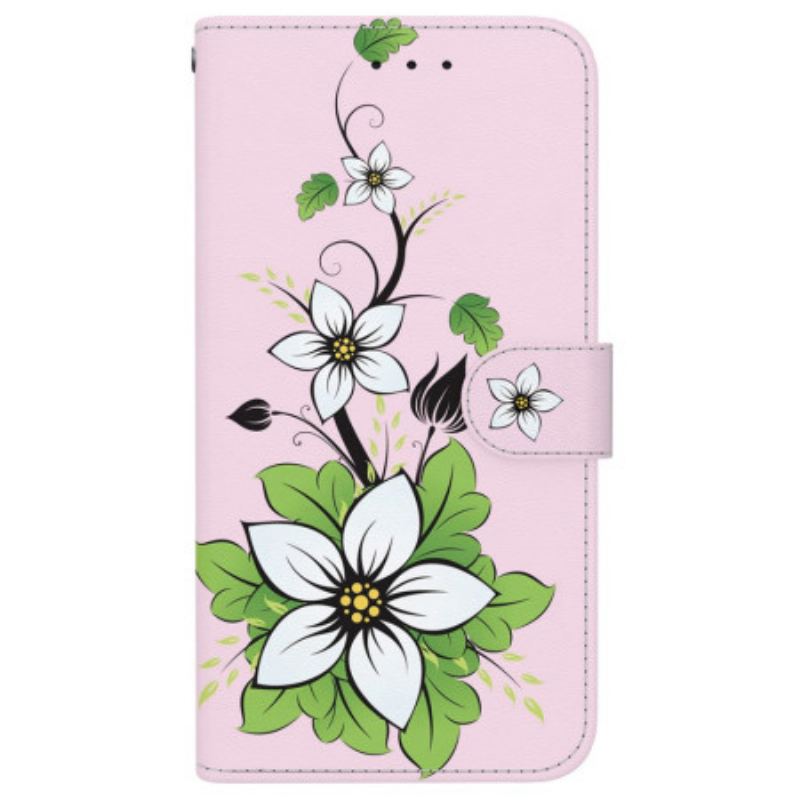 Flip Cover Til iPhone 16 Plus Lilje Med Rem