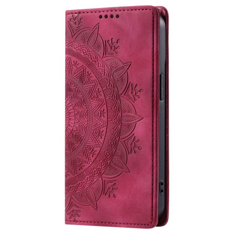 Flip Cover Til iPhone 16 Plus Mandala Ruskindseffekt