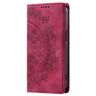 Flip Cover Til iPhone 16 Plus Mandala Ruskindseffekt