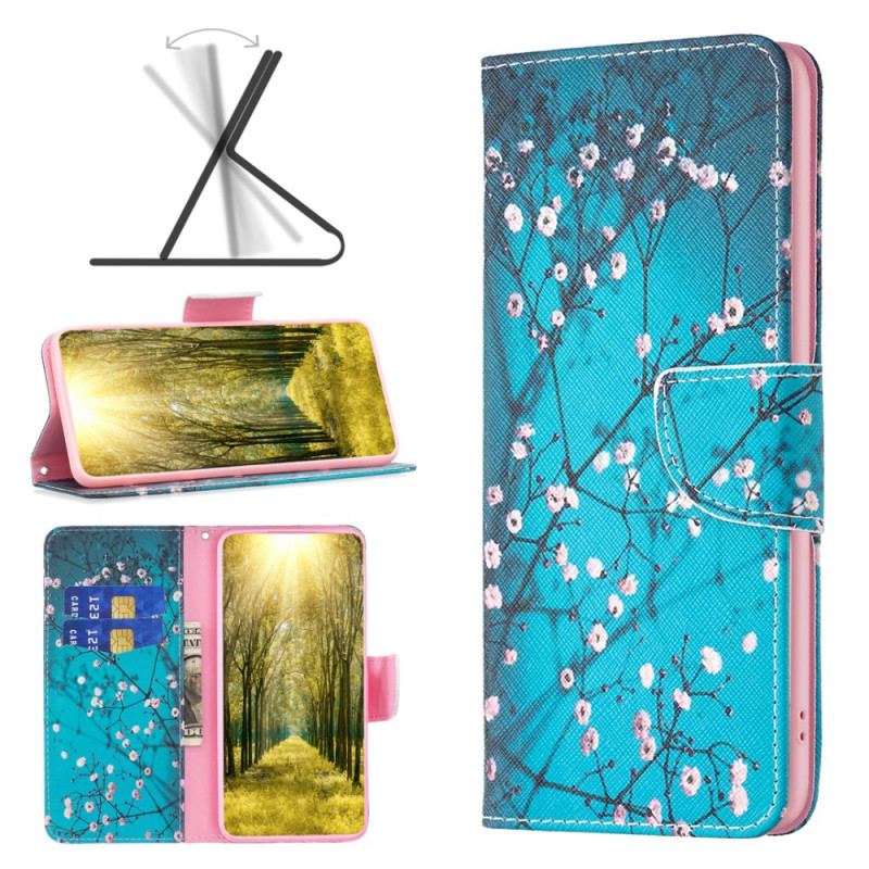 Læder Cover iPhone 16 Plus Blommeblomster