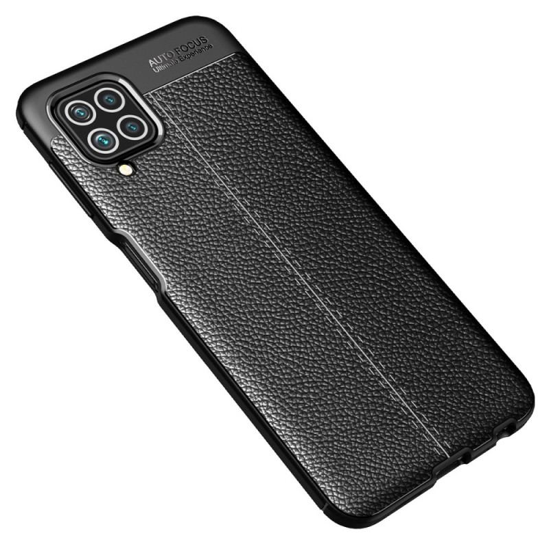 Cover Samsung Galaxy M32 Dobbelt Linje Litchi Læder Effekt