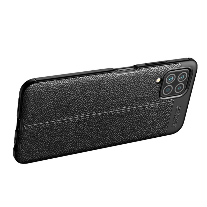 Cover Samsung Galaxy M32 Dobbelt Linje Litchi Læder Effekt