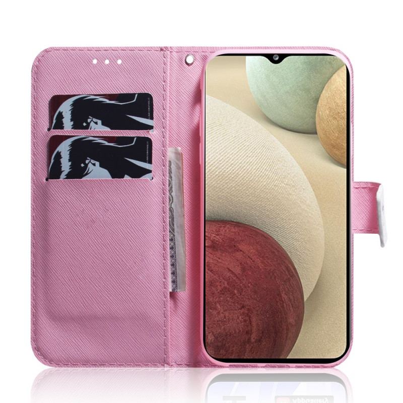 Flip Cover Samsung Galaxy M32 Blomst Støvet Pink