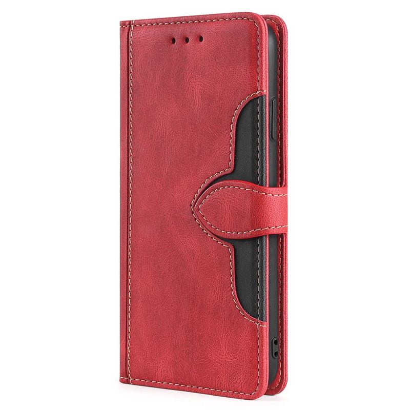 Flip Cover Samsung Galaxy M32 Imiteret Læder Bicolor Stilfuld