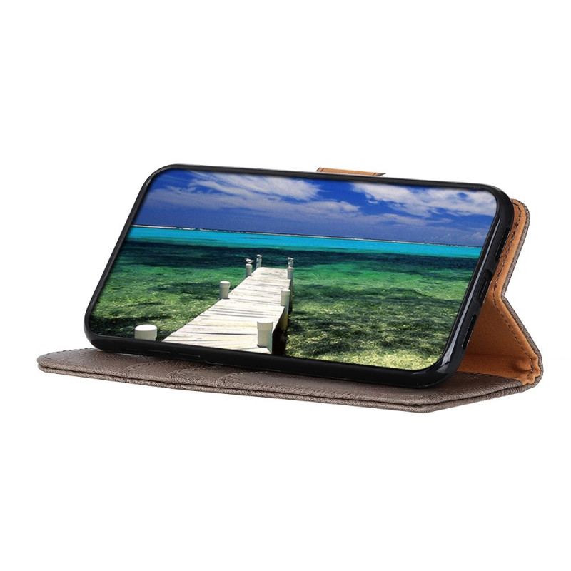 Flip Cover Samsung Galaxy M32 Imiteret Læder Khazneh