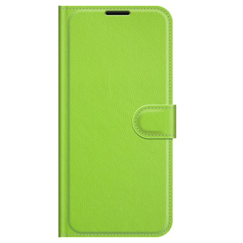 Flip Cover Samsung Galaxy M32 Klassisk Litchi-lædereffekt