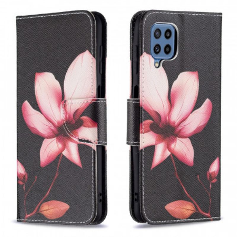 Flip Cover Samsung Galaxy M32 Lyserød Blomst