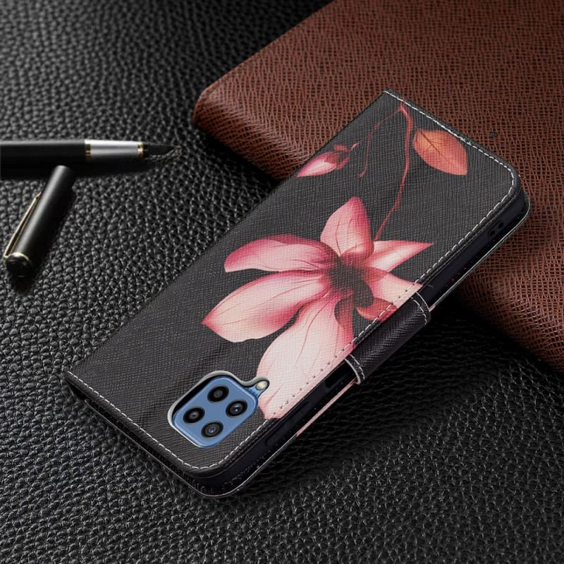 Flip Cover Samsung Galaxy M32 Lyserød Blomst