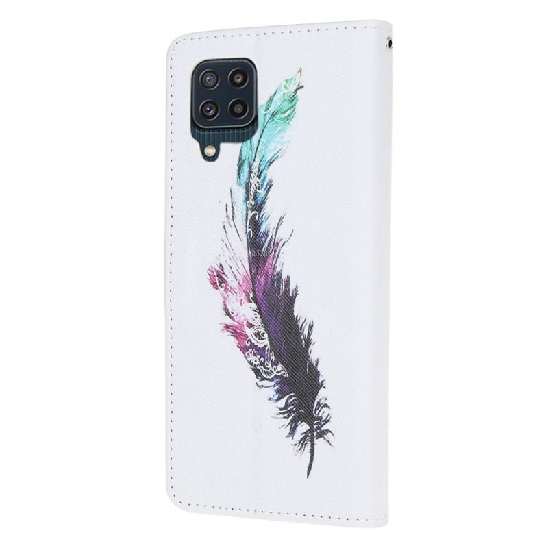 Flip Cover Samsung Galaxy M32 Med Snor Fjer Med Snor