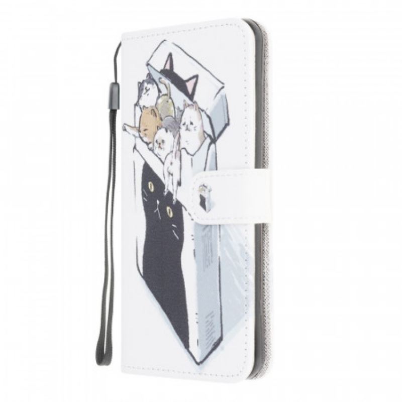 Flip Cover Samsung Galaxy M32 Med Snor Levering Thong Cats