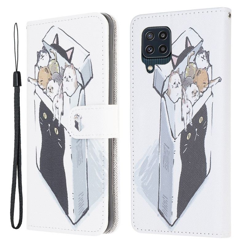 Flip Cover Samsung Galaxy M32 Med Snor Levering Thong Cats