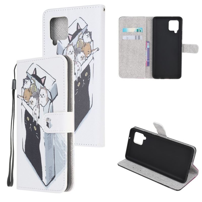 Flip Cover Samsung Galaxy M32 Med Snor Levering Thong Cats