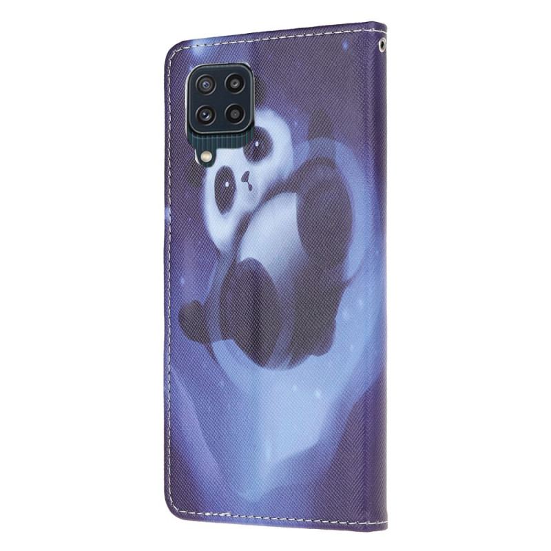 Flip Cover Samsung Galaxy M32 Med Snor Panda Space Med Snor