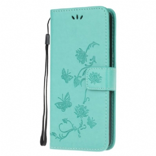 Flip Cover Samsung Galaxy M32 Med Snor Rem Blomster