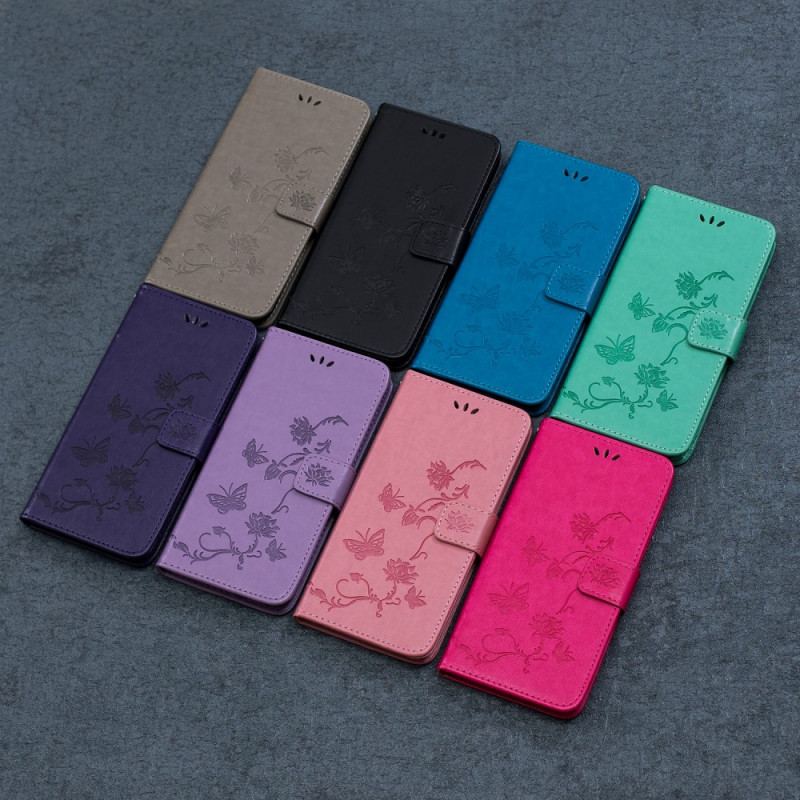 Flip Cover Samsung Galaxy M32 Med Snor Rem Blomster