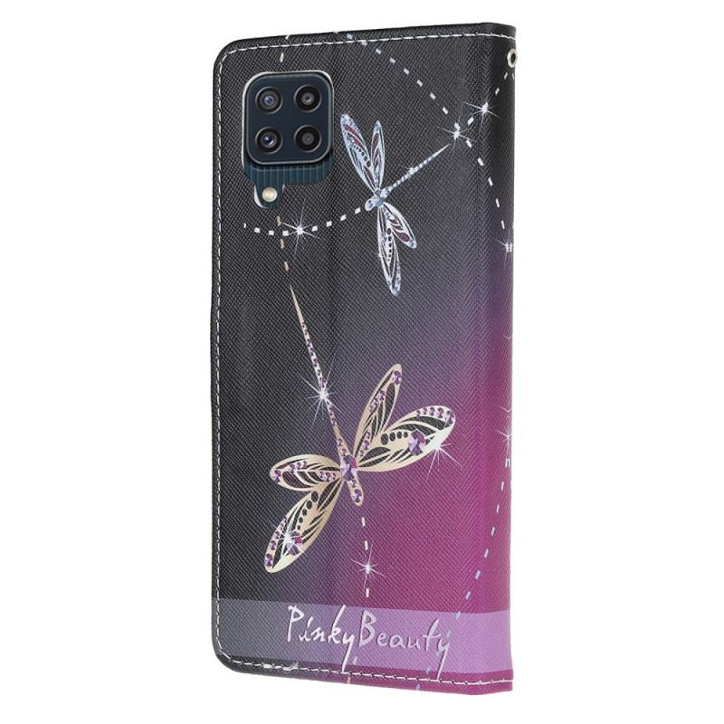 Flip Cover Samsung Galaxy M32 Med Snor Strappy Guldsmede