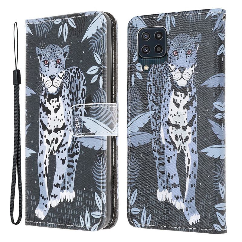 Flip Cover Samsung Galaxy M32 Med Snor Strappy Leopard