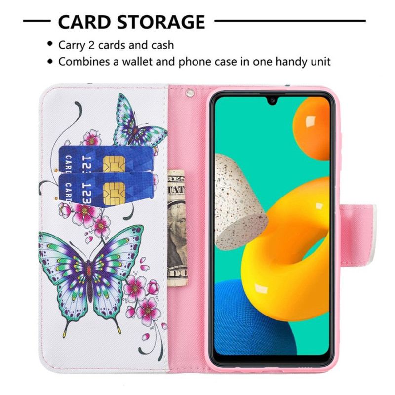 Flip Cover Samsung Galaxy M32 Sommerfugle Konger