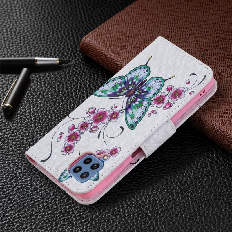 Flip Cover Samsung Galaxy M32 Sommerfugle Konger