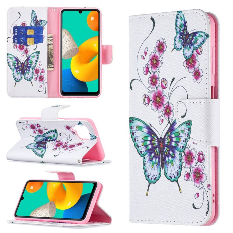 Flip Cover Samsung Galaxy M32 Sommerfugle Konger