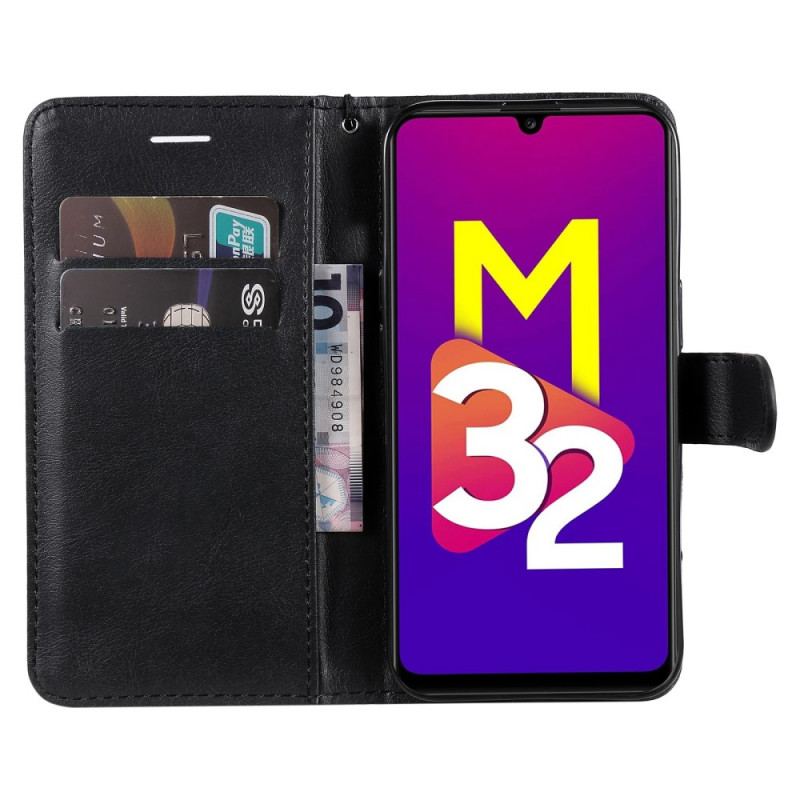 Læder Cover Samsung Galaxy M32 Med Snor Solid Color Series Strappy