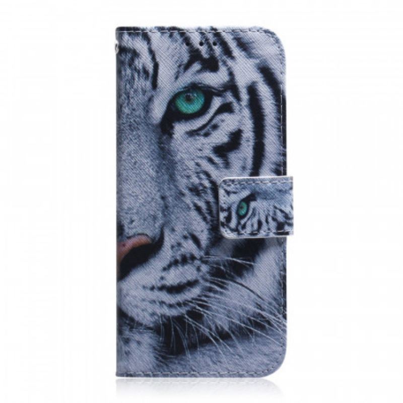 Læder Cover Samsung Galaxy M32 Tiger Ansigt