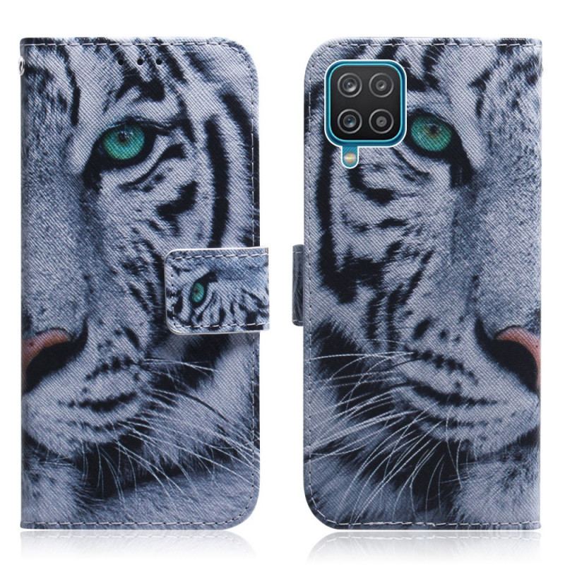 Læder Cover Samsung Galaxy M32 Tiger Ansigt