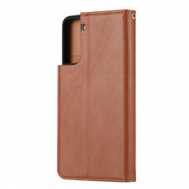 Cover Samsung Galaxy S21 Plus 5G Flip Cover Kortholder I Imiteret Læder