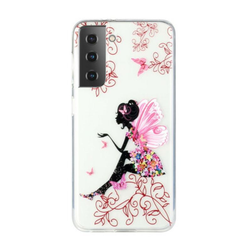 Cover Samsung Galaxy S21 Plus 5G Gennemsigtig Blomsterfe