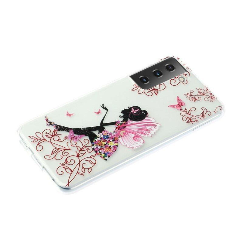 Cover Samsung Galaxy S21 Plus 5G Gennemsigtig Blomsterfe