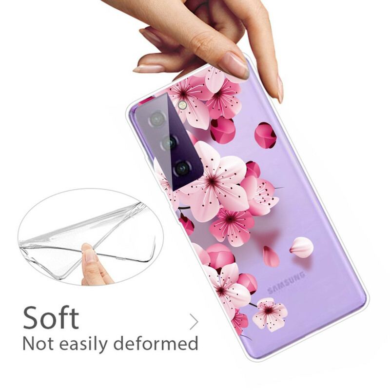 Cover Samsung Galaxy S21 Plus 5G Små Lyserøde Blomster