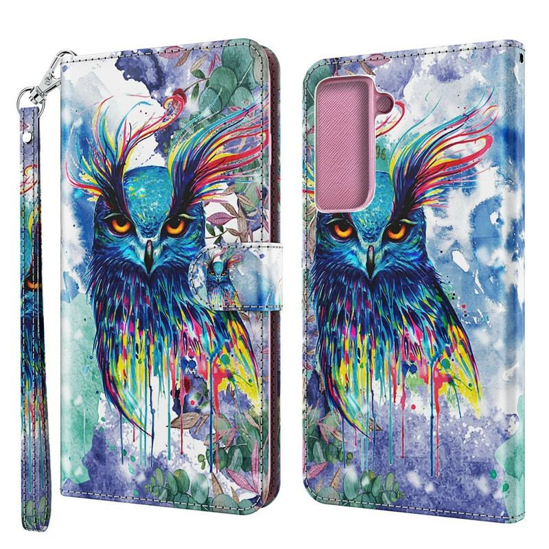 Flip Cover Samsung Galaxy S21 Plus 5G Akvarel Fugl