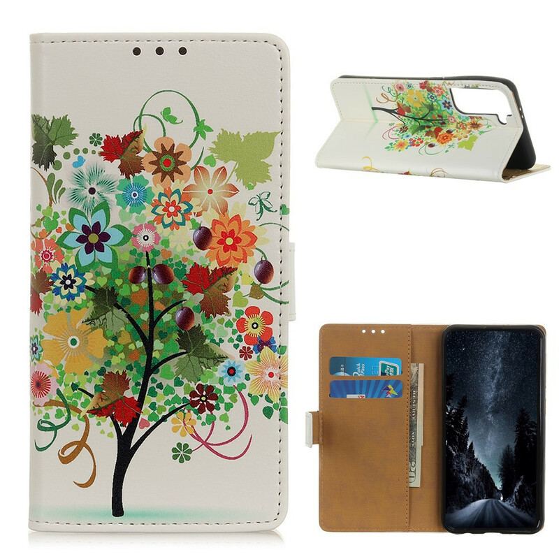 Flip Cover Samsung Galaxy S21 Plus 5G Blomstrende Træ