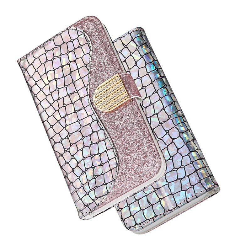 Flip Cover Samsung Galaxy S21 Plus 5G Krokodille Diamanter