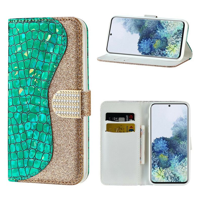 Flip Cover Samsung Galaxy S21 Plus 5G Krokodille Diamanter