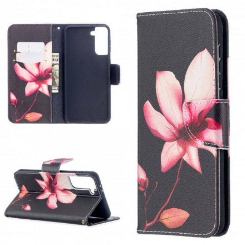 Flip Cover Samsung Galaxy S21 Plus 5G Lyserød Blomst