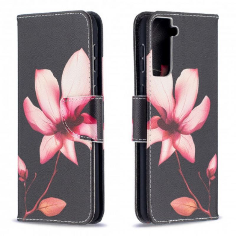 Flip Cover Samsung Galaxy S21 Plus 5G Lyserød Blomst
