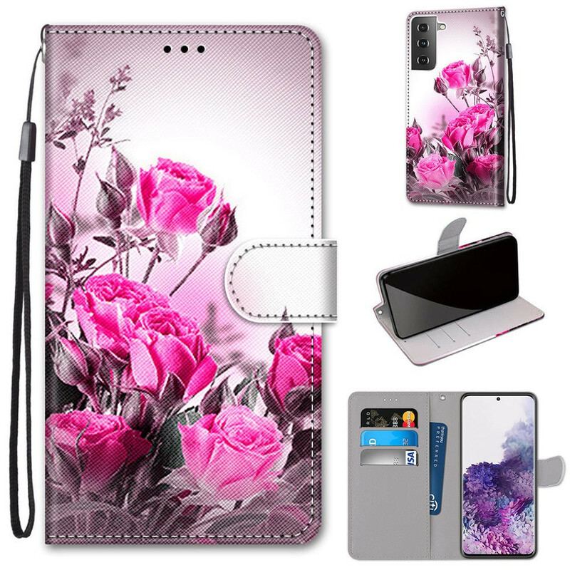 Flip Cover Samsung Galaxy S21 Plus 5G Magiske Blomster