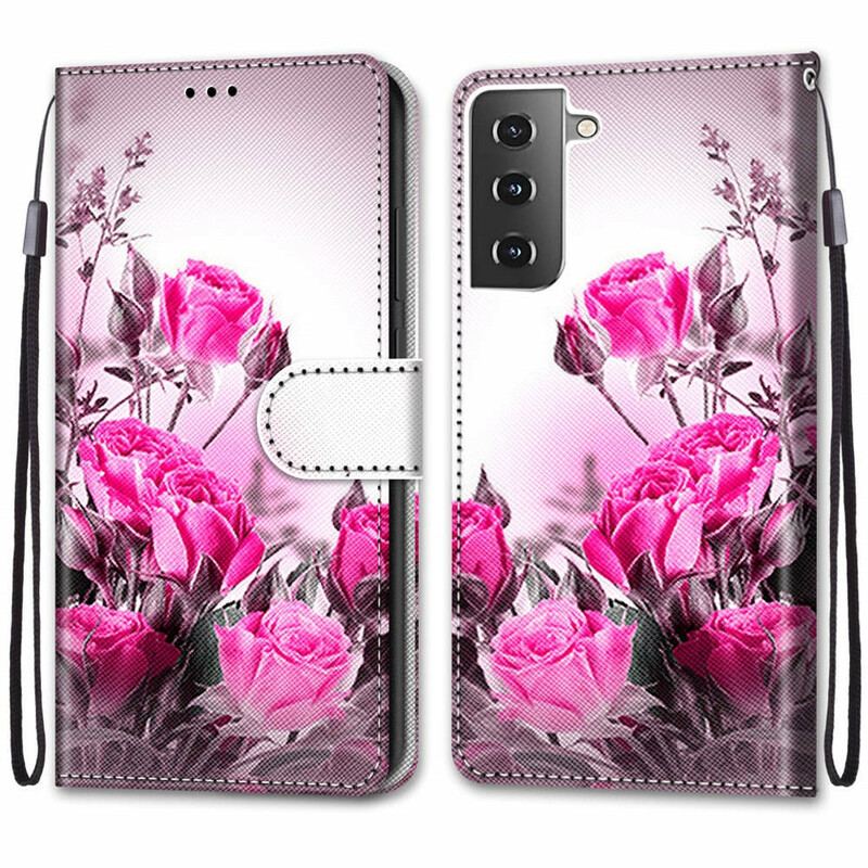 Flip Cover Samsung Galaxy S21 Plus 5G Magiske Blomster