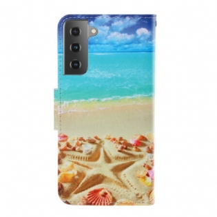 Flip Cover Samsung Galaxy S21 Plus 5G Med Snor Lanyard Beach