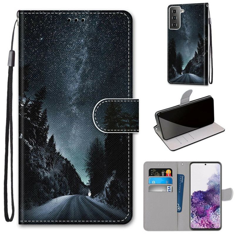 Læder Cover Samsung Galaxy S21 Plus 5G Mystisk Natur