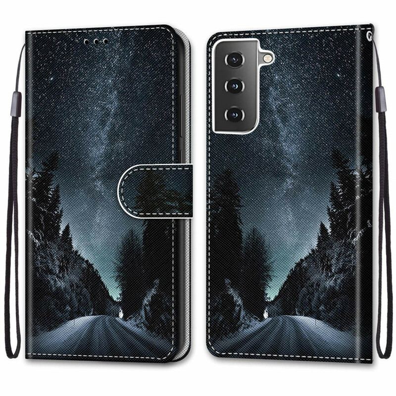 Læder Cover Samsung Galaxy S21 Plus 5G Mystisk Natur