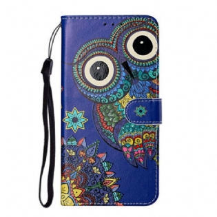 Læder Cover Samsung Galaxy S21 Plus 5G Ugle I Mandala