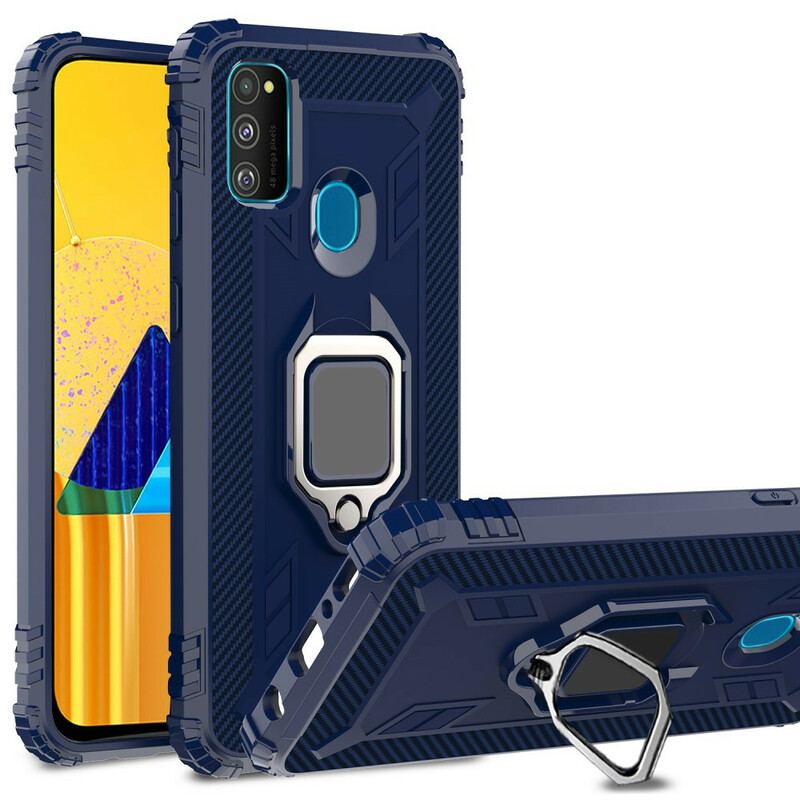 Cover Samsung Galaxy M21 Ring Og Kulfiber