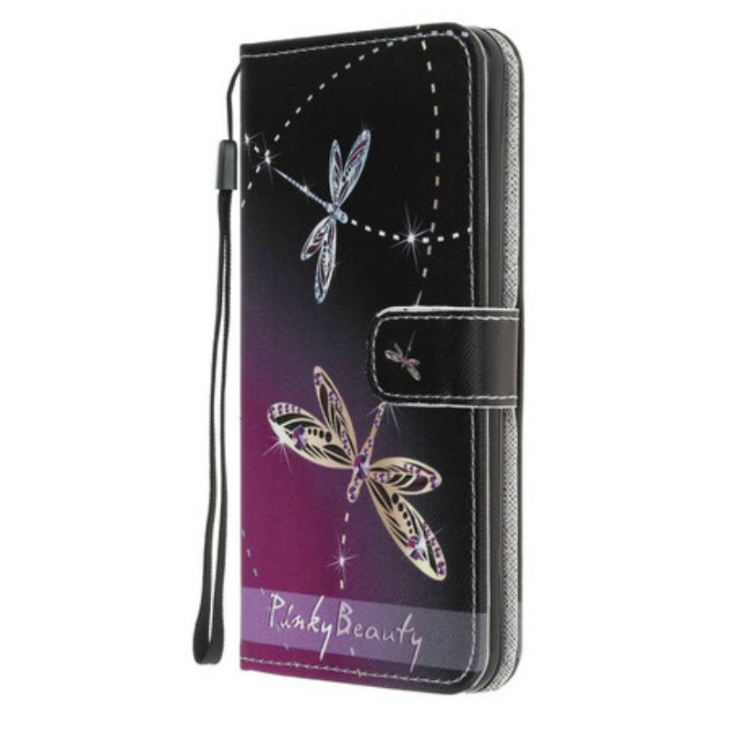 Flip Cover Samsung Galaxy M21 Med Snor Strappy Guldsmede