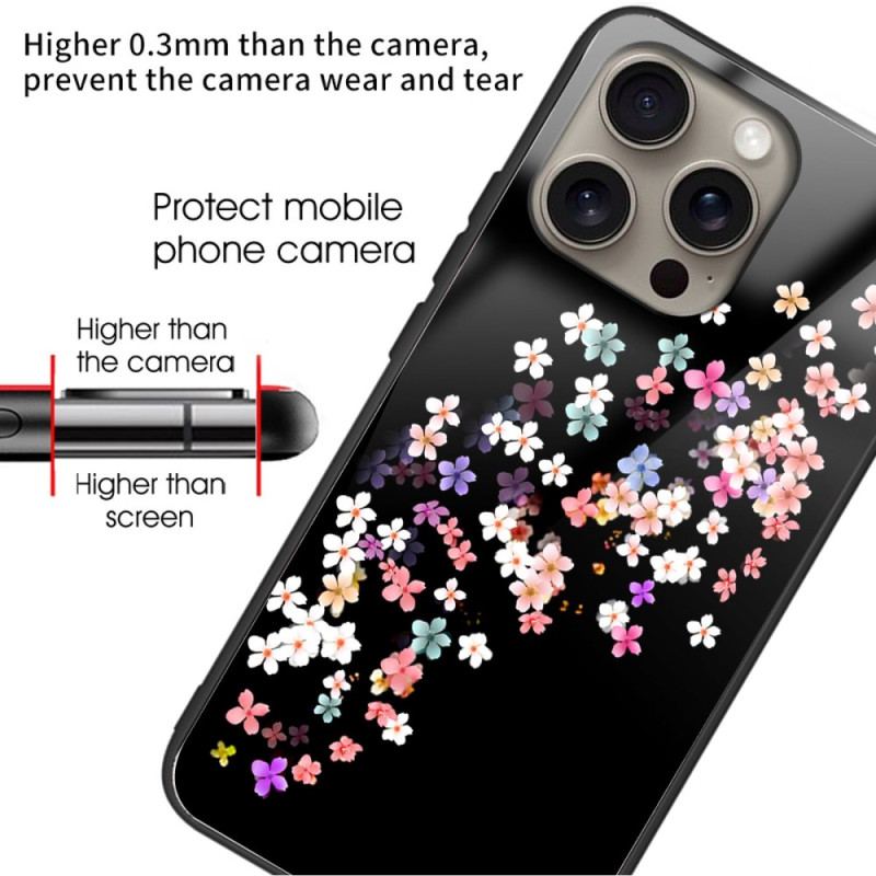 Cover iPhone 16 Pro Blomstermønster Af Hærdet Glas