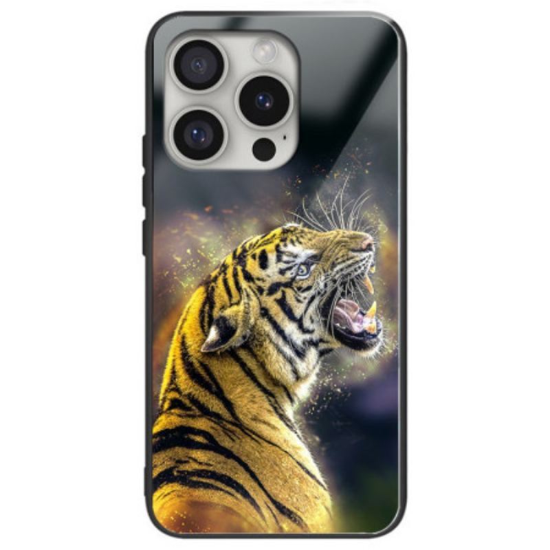 Cover iPhone 16 Pro Brølende Tiger Hærdet Glas